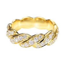 Goldener Ring mit funkelnden Zirkonia Steinen - Damen Gr. 55-63 14k vergoldet