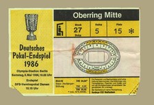 1986 --- FINALE DFB-Pokal  --- Bayern München - VfB Stuttgart --- Ticket / sq