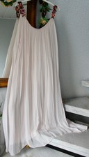 Sommerkleid  Strandkleid Blütenträger doppellagig pastell apricot XXL Seide Coto