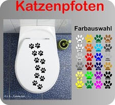 Katzenpfoten WC Deckel Aufkleber Wandtattoo Toilettendeckel Sticker Bad Klo