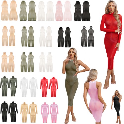 Damen transparent mesh kleid - damen,