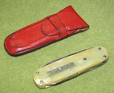 Taschenmesser Toledo Waagen helles Schiffon mit Neusilber Gebr. Stamm Tidax 