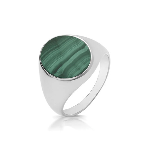 Dreifach ovaler malachit - ovaler, ring