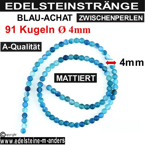 Achat blau perlen - blau, kugel