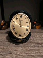 Vintage Swiza 8 Reisewecker – Messing, oval, mechanisch, funktionsfähig.