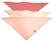 TCM 3x Tuch Dreieckstuch Halstuch Baby Lätzchen Mädchen rosa weiß rot Gr. 1-3 J.