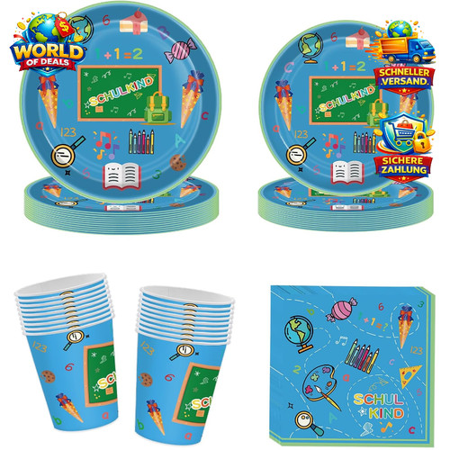 Partygeschirr set 80pcs - partygeschirr,