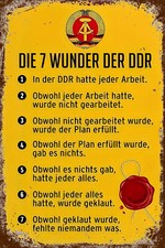 Retro blechschild wunder ddr - wunder,