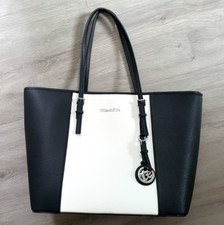 TOM & EVA TASCHE,Citybag,schwarz-weiß Shopper,stabil+RV , xxl Göße