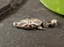 835 Silber Kettenverschluss Vintage Retro Besatz Zirkonia Verzierungen