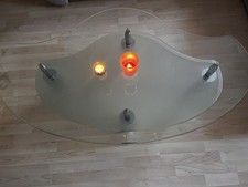  Glastisch / Edelstahl Designerglastisch 