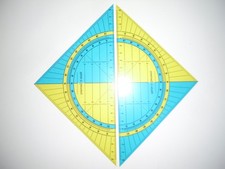 2x Geodreieck Geometriedreieck groß flexibel biegsam Zeichendreieck Lineal 20cm
