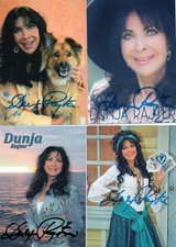 Dunja Rajter - vier seltene original Autogramme auf Karten