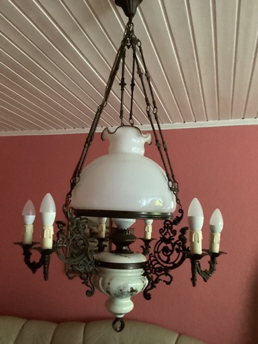 Antike petroleum deckenlampe - petroleum,
