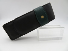 Vintage Pelikan Leder Etui 3 Schreibgeräte Schwarz / Grün Old Style Logo