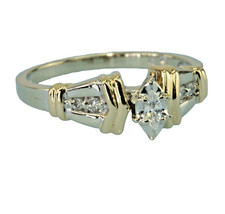 Natürlicher Marquis Diamant massiv 14k Gold Kathedrale Montierung