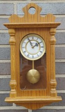 Regulator Wanduhr Pendeluhr Uhr QUARZ, Quartz, Eiche RAL P43, niedlich & klein.