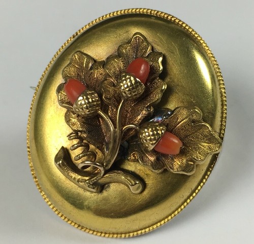 Biedermeier brosche gold mit - brosche,