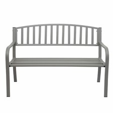 B-Ware Gartenbank MCW-F43, Sitzbank 2-Sitzer pulverbeschichteter Stahl, grau