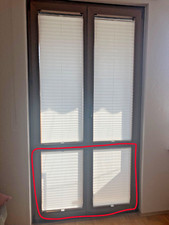 Plissee, gebaucht, hochwertige Qualität, weiß, 72 x 46 cm, braue Halterung