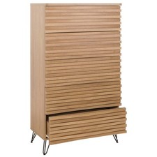 B-Ware Kommode MCW-M49, 3D-Design 5 Schubladen MDF 145x80x44cm, natur