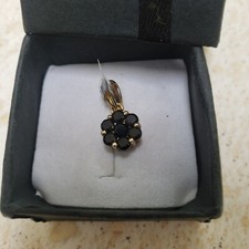 Boi Ploi schwarzer Spinell, Sterlingsilber Anhänger - neu mit Etikett.