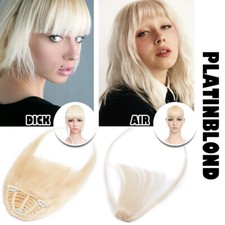 Echthaar Pony Bang Clip In Real Remy Extensions Luft Haarteil Haarverlängerung F