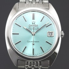 SERVICED OMEGA CONSTELLATION CHRONOMETER 168017 CAL 564 ICE BLUE HERREN UHR