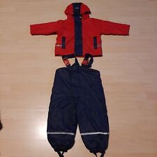 2 teiliger Schneeanzug Regenhose Matschhose Winterjacke Impidimpi rot blau neuw