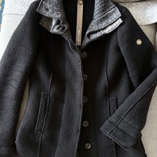 Damen Wollmantel Winterjacke Swiss Chriss Schurwolle S 36 Wollwalk