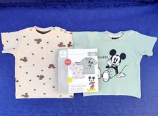 T-Shirt Baby Gr.74/80 Mickey Mouse Kurzarm Set Shirt Disney Baby 2Stk Micky Maus