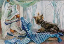 Lustige kunstkarte dog - lustige,