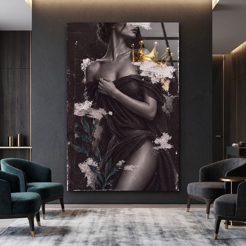 Wandbild frau goldene krone - wandbild,