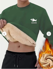 Herren Thermo-Fleece Sweatshirt L grün mittl. Dehnung