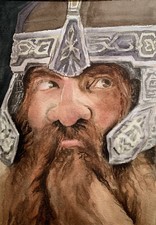 Original watercolor Gimli 10.5