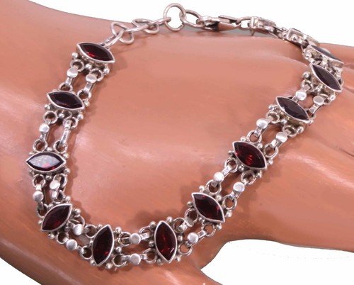 Granat armband sterling - sterling, silber