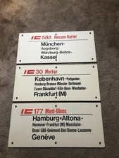 Zuglaufschild-Set B 4:  3 große Zuglaufschilder im Paket, zB IC 30 Merkur