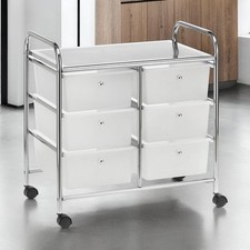 Rollcontainer Rollwagen Friseur Kosmetik Badregal 6 Schubladen transparent