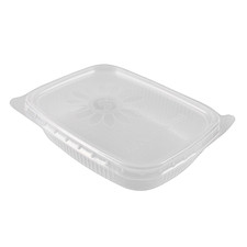 250 Stück Feinkostbecher mit Deckel 125ml transparent Dressing Becher eckig