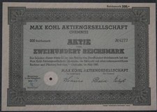 Max Kohl Aktiengesellschaft 1940 200 RM