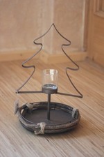 Adents-Tischdeko mit 1 Teelichtglas♥Tannenbaumform♥H 35 cm♥Standwindlicht Advent