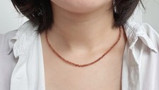 Kette orange Granaten Halskette Choker 42+4 cm 2mm Hessonit Gratis Versand 