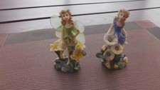 2 kleine Elfenfiguren Fee Polyresin