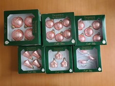 Krebs & Sohn Christbaumkugeln Glocken Häuser Vögel rosè 49 Teile