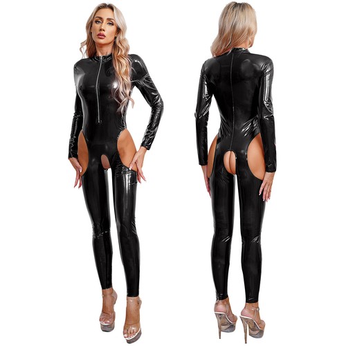 Damen wetlook catsuit - damen, lack