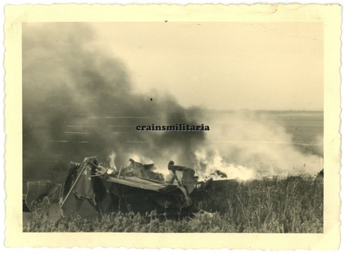 Orig foto brennendes flugzeug - orig.,