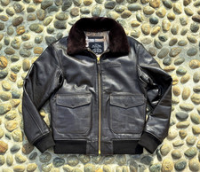 Herren bomber Lederjacke fliegerjacke braun Avirex G1 maverick Gr M