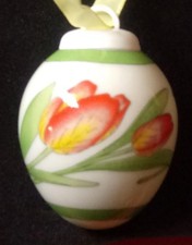 Hutschenreuther Porzellan Mini Ei Frühlingswiese * Tulpe rot * Tulip red Tulipan