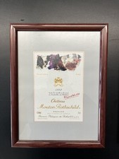 Etikett CHATEAU MOUTON ROTHSCHILD 1992 - Künstler Per Kirkeby - in Holzrahmen