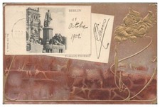 V7882/ Berlin Bismarck-Denkmal Litho Prägedr. Jugendstil AK 1902